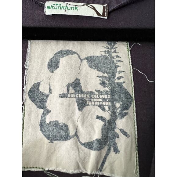 Skunkfunk Women's V-Neck A-Line Mini Dress 3/4 Sleeve Blue Purple Size 5 (XL) - Picture 6 of 11